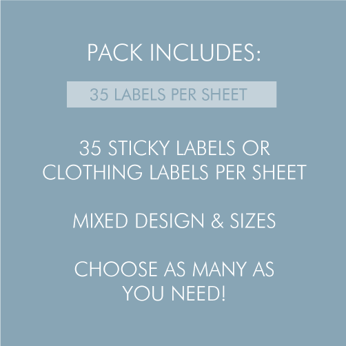 Personalized Sticky Name Labels & Clothing Label Value Packs - Tinyme USA